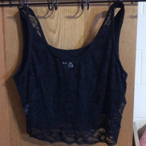 Black Lace Crop Top - Picture 5 of 7